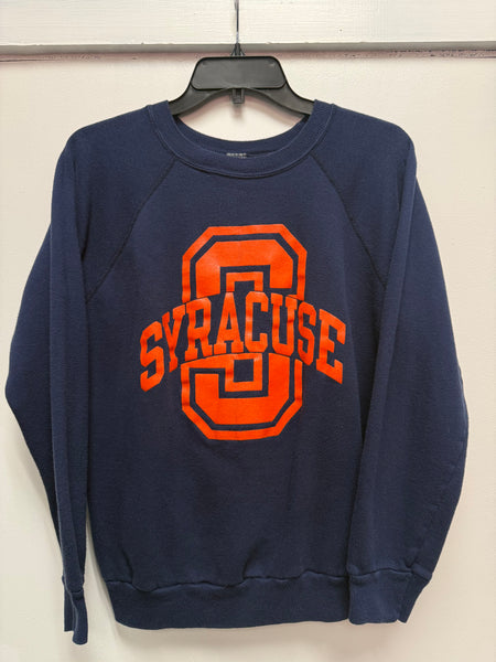 vintage 1980s made in USA champion Syracuse University navy crewneck ss1296