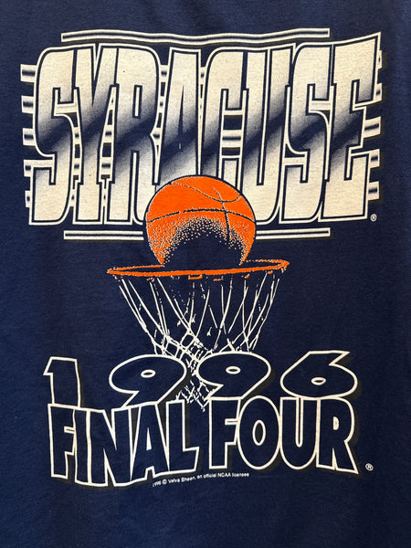 Syracuse 1996 Final Four Basketball Hoop S/S T-Shirt Navy Blue XL USA TS631