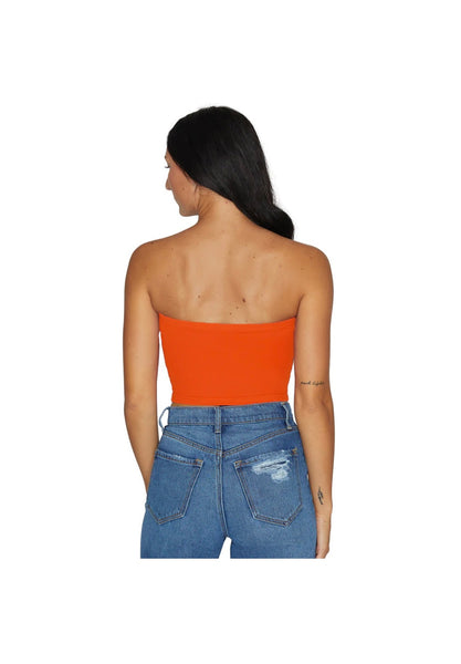 Orange Cuse Tailgate Tube Top by Lo Jo One Size