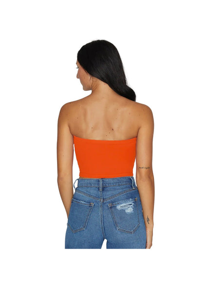 Orange Syracuse Block S Tailgate Tube Top by Lo Jo One Size