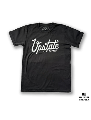 Upstate of Mind Heritage Script T Shirt Made in the USA