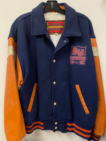 Vintage Syracuse Orangemen Bomber w/ Leather Sleeves Large J270