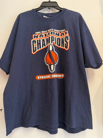 Vintage Navy SU National Champs Basketball Tee 2XL TS539