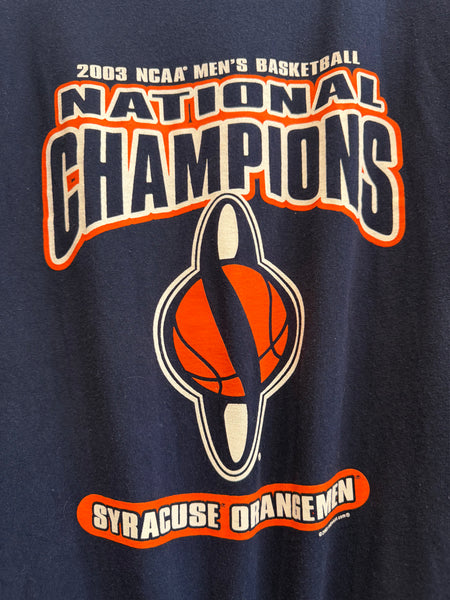 Vintage Navy SU National Champs Basketball Tee 2XL TS539