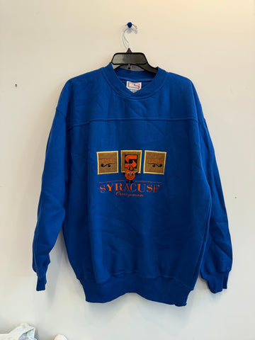 Vintage Rare Royal Blue Sweatshirt with fun details Sweatshirt Large SS1154