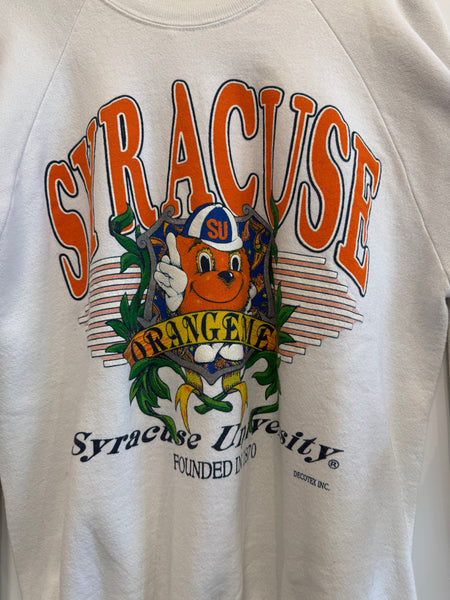 Vintage White Syracuse Orangemen Sweatshirt XL SS1170