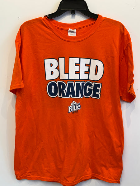 Labatt Bleed Orange Drink Blue Shirt Large