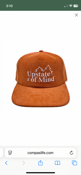 Upstate of Mind Pine Tree Corduroy Snapback Hat