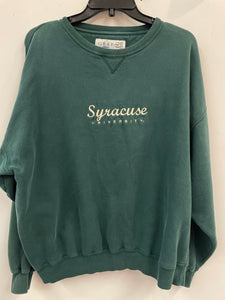 Vintage Green Stitched Syracuse University Sweatshirt Large SS999