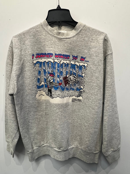 Vintage I Survived Winter 94 in Zerocuse Sweatshirt Large SS1202