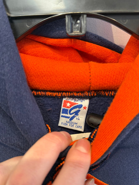 90s Syracuse University Hoodie Navy/Orange Medium SS1191