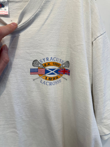 95 Syracuse U.K. Tour Lacrosse T-shirt White XL TS613
