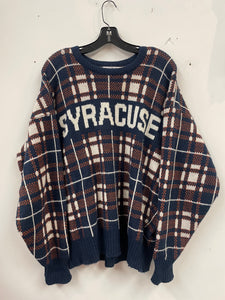 Vintage Syracuse Plaid Sweater Large SS982