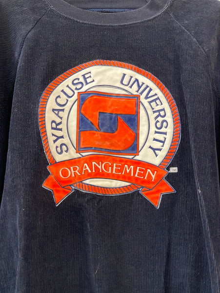 Vintage Corduroy Syracuse Orangemen Pullover Large SS896