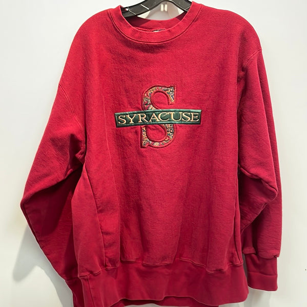 Vintage Red Syracuse Paisley Stitched Sweatshirt XL SS804