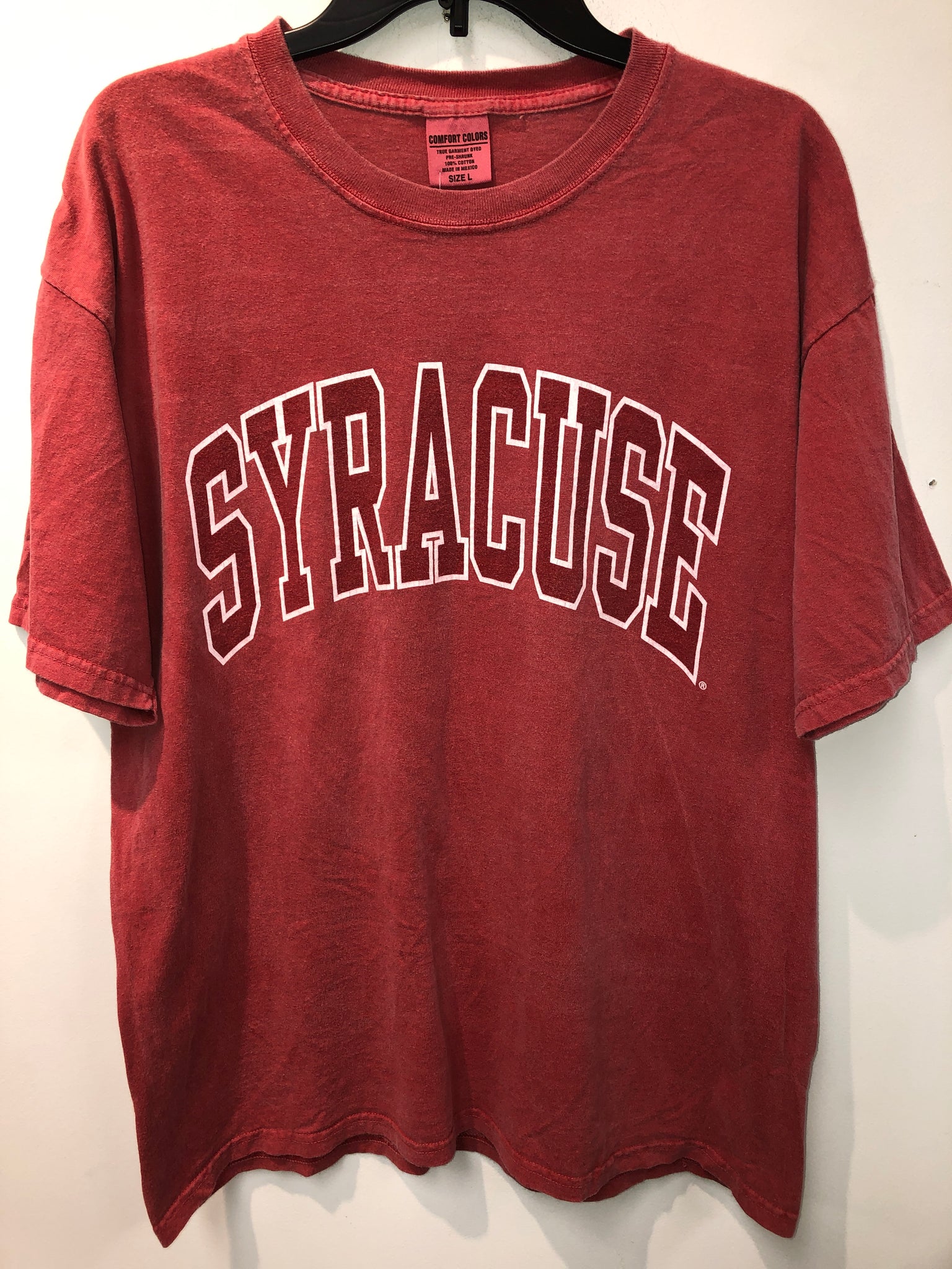 Washed Red Syracuse T Shirt Large