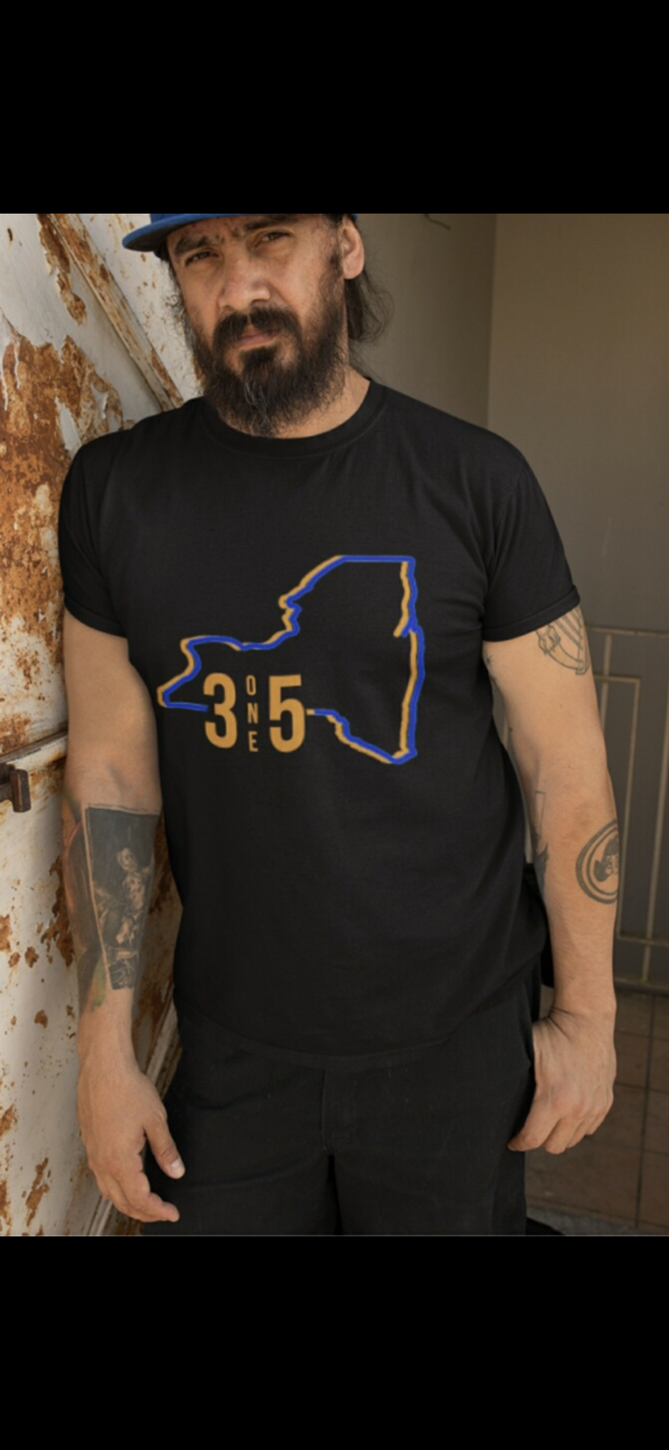 New 315 Brand New York State Outline T Shirt