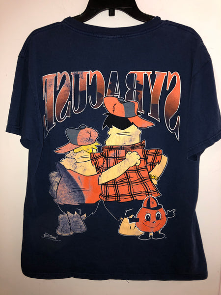 Extremely Rare Double Sided Vintage Flintstones Syracuse University T Shirt Fits a Med or Large
