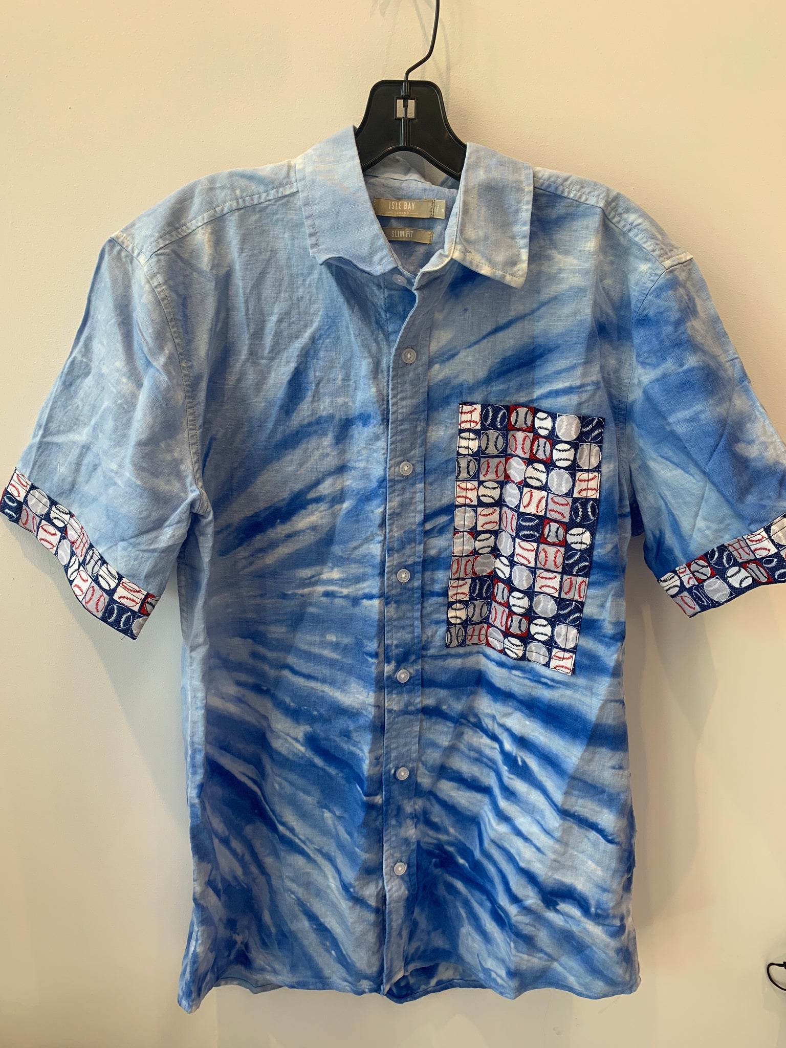 Custom Handmade Baseball Cotton/Linen Button Down Shirt