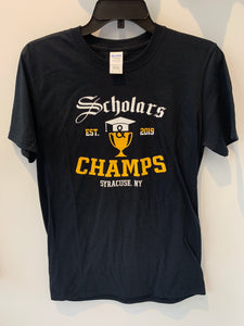 Mens Black Crewneck Scholars & Champs Trophy T Shirt