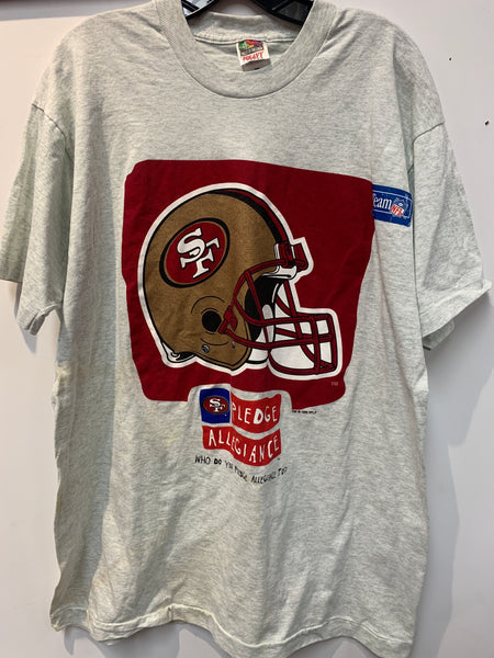 San Francisco NFL '49ers Shirt Grey Pledge Allegiance Size XL