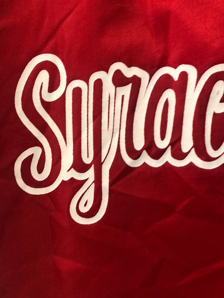 Rare Vintage Red Nylon Script Cursive Syracuse Jacket XS/Small J15