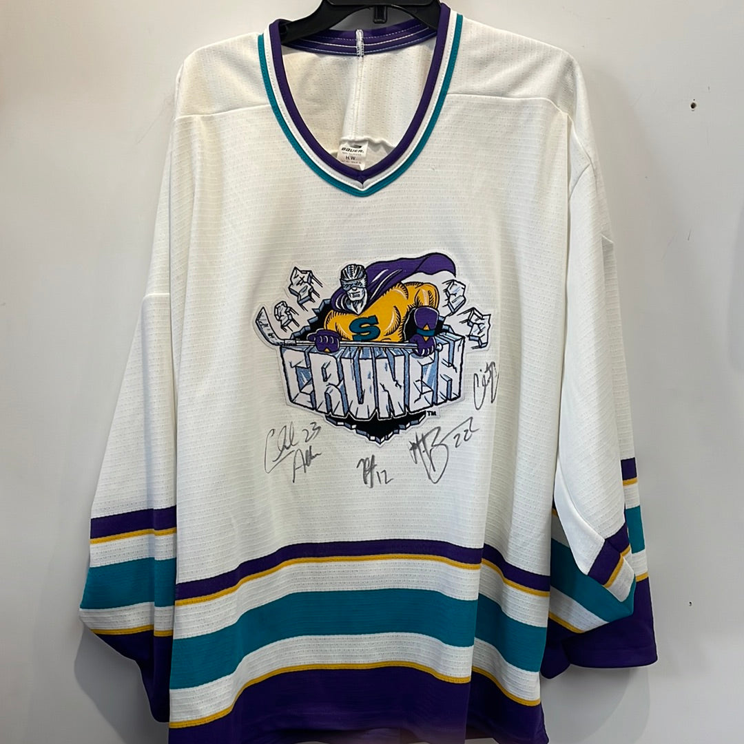 Vintage 90's Syracuse Crunch Jersey w/ autographs XXL CR4
