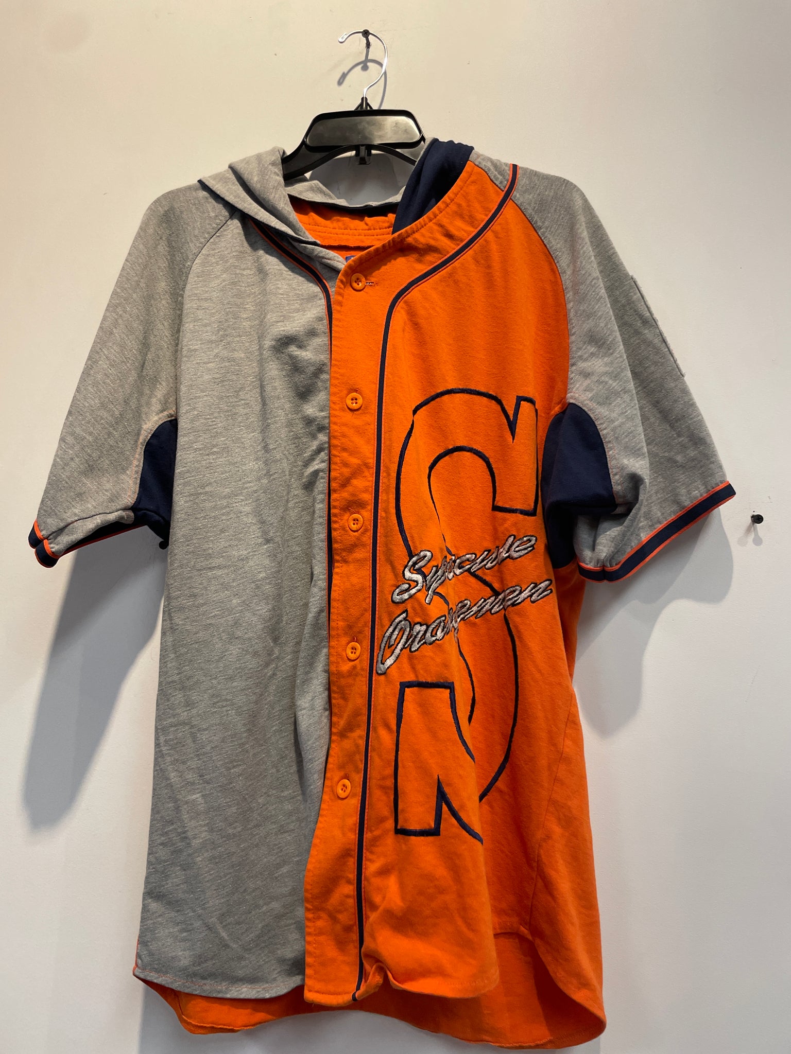 Starter Vintage Syracuse Orangemen Hooded Baseball Jersey, Large, SS585
