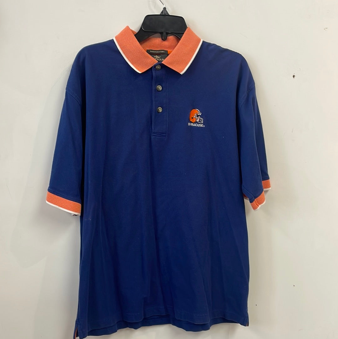 Vintage Syracuse Football Helmut Polo T-Shirt Large TS365