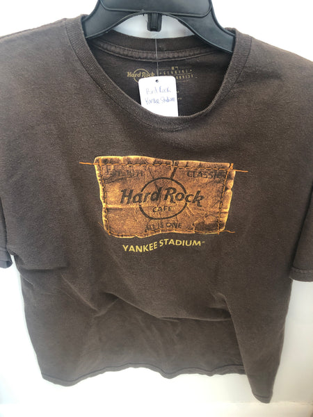 Chocolate Brown Hard Rock Cafe Yankee Stadium T Shirt Large