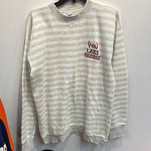 Vintage Striped Lake George Crewneck Sweatshirt Size XL