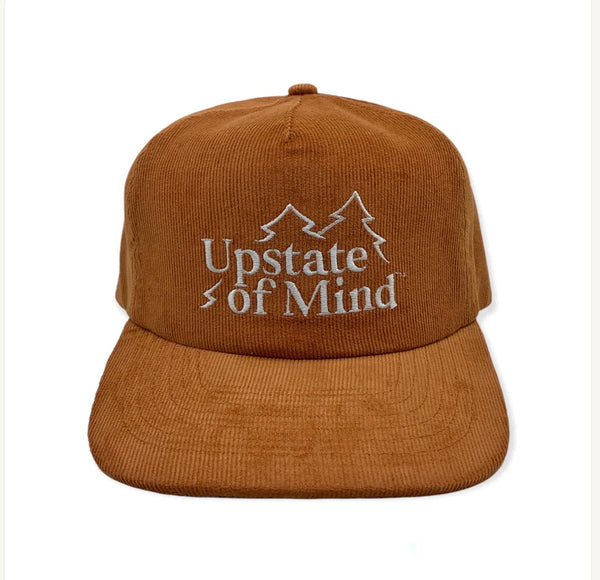 Upstate of Mind Pine Tree Corduroy Snapback Hat