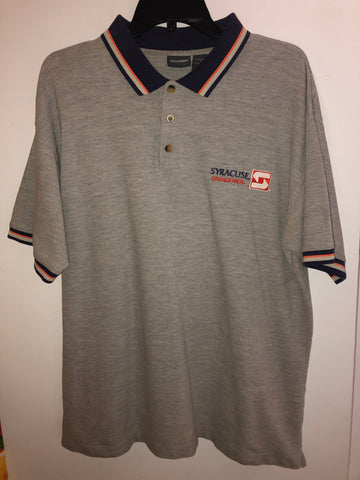 Vintage Gray Syracuse University Orangemen Polo Shirt Large