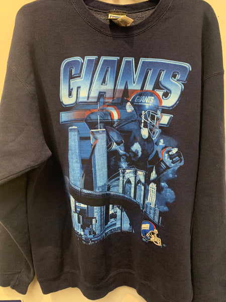 Vintage NY Giants Sweatshirt w/ Twin Towers World Trade Center size XL