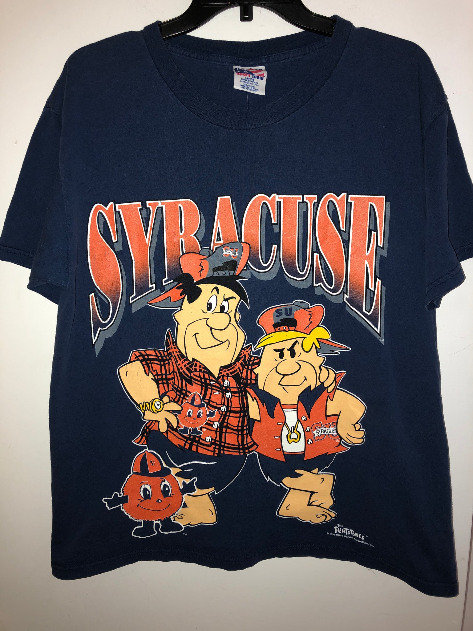 Extremely Rare Double T Vintage Scholars University Syracuse – Flintstones Champs & Sided