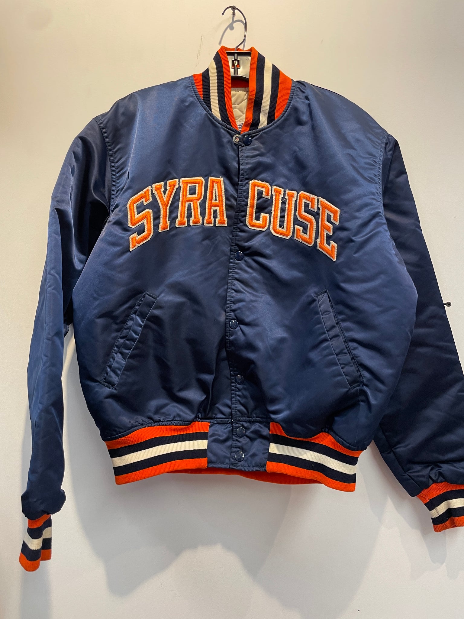 Vintage Syracuse Starter Satin Bomber Jacket J41 – Scholars & Champs