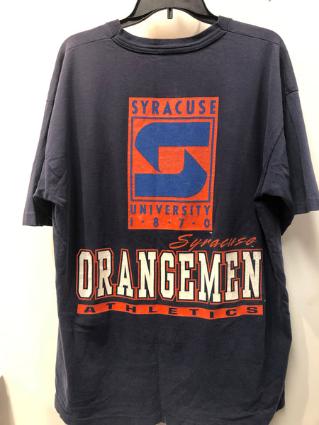 Vintage Syracuse University T Shirt in a washed Navy 2XL