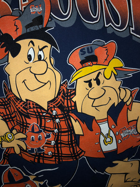 Extremely Rare Double Sided Vintage Flintstones Syracuse University T Shirt Fits a Med or Large