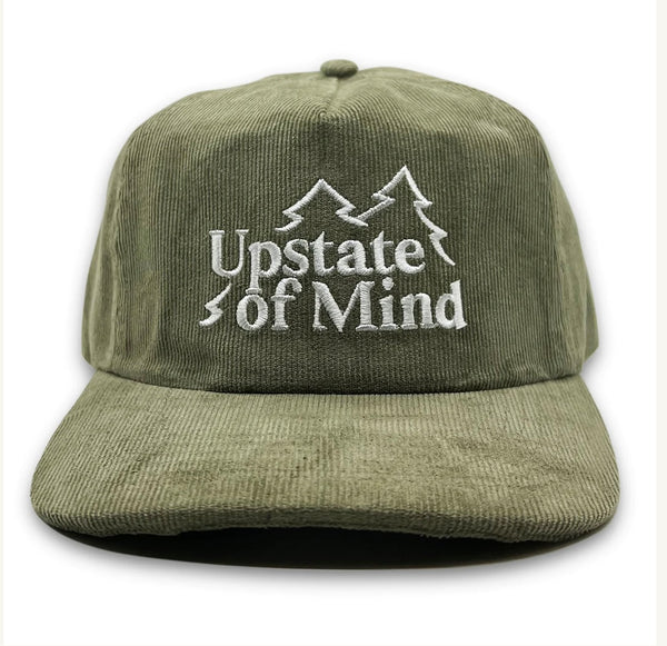 Upstate of Mind Pine Tree Corduroy Snapback Hat