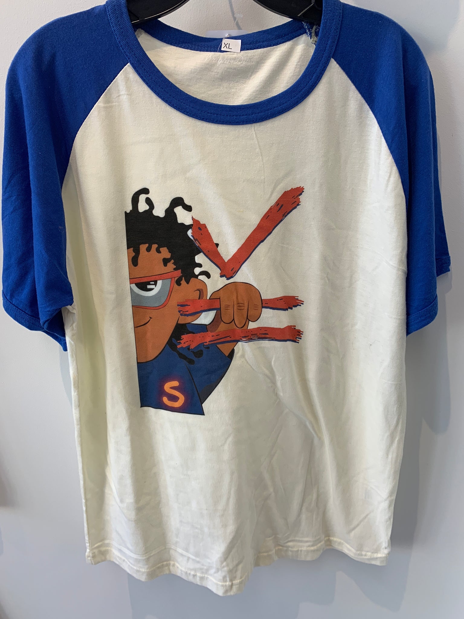 Custom Art designed Baseball Sleeve Mr Check T Shirt