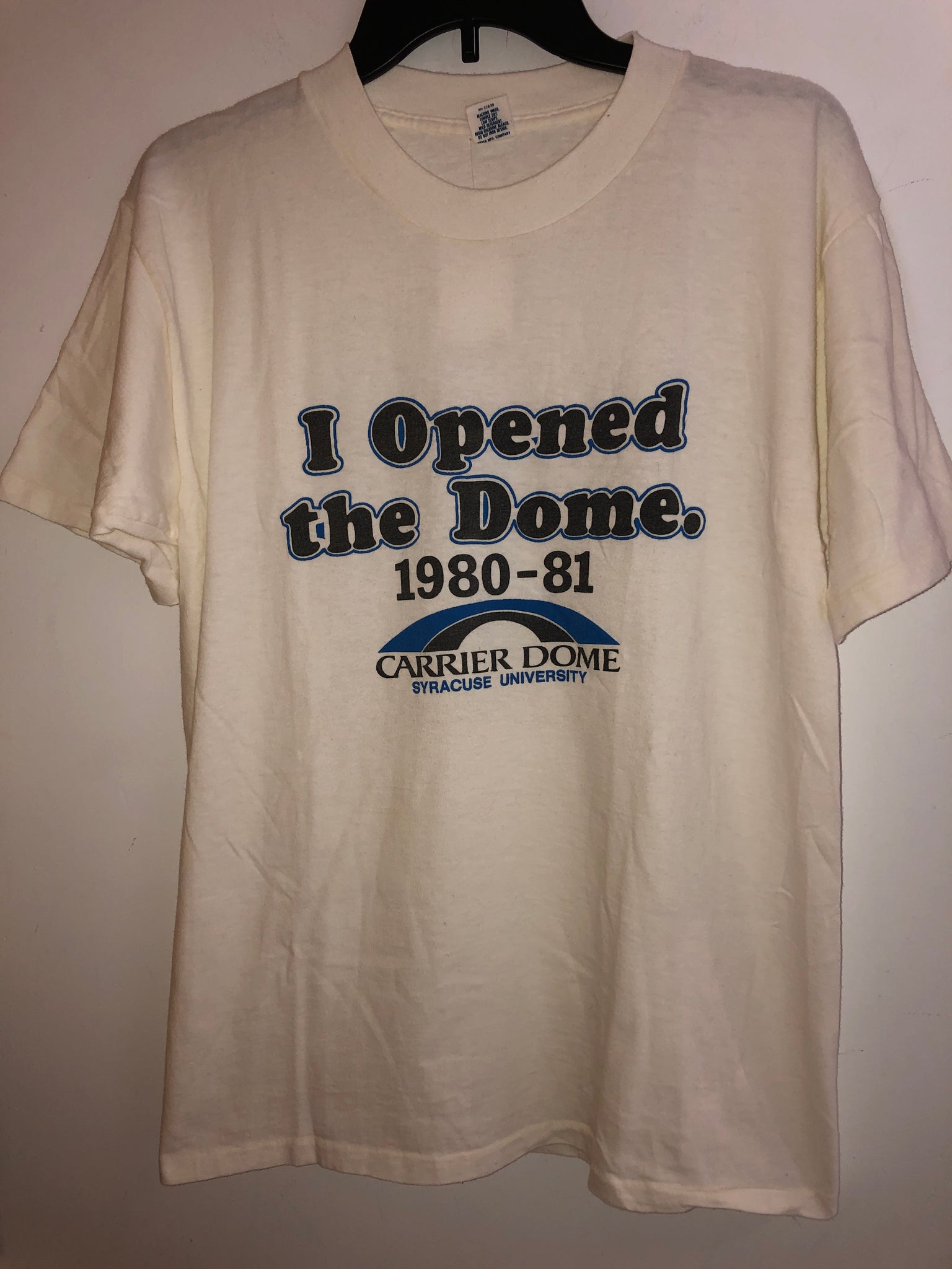 Extremely rare 80's Vintage I opened the Carrier Dome T Shirt fits a Medium Made in USA