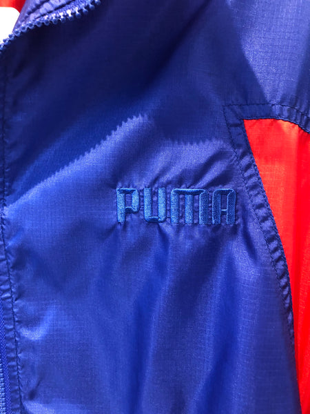 Red, White and Blue Puma Nylon Zip Track Jacket Large