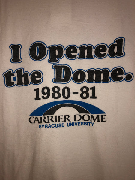 Extremely rare 80's Vintage I opened the Carrier Dome T Shirt fits a Medium Made in USA