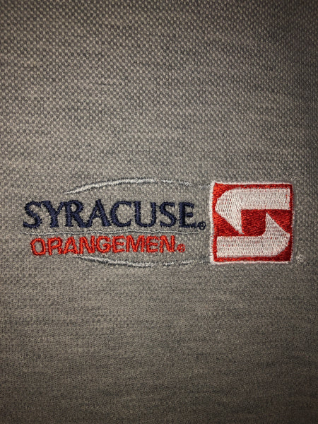 Vintage Gray Syracuse University Orangemen Polo Shirt Large