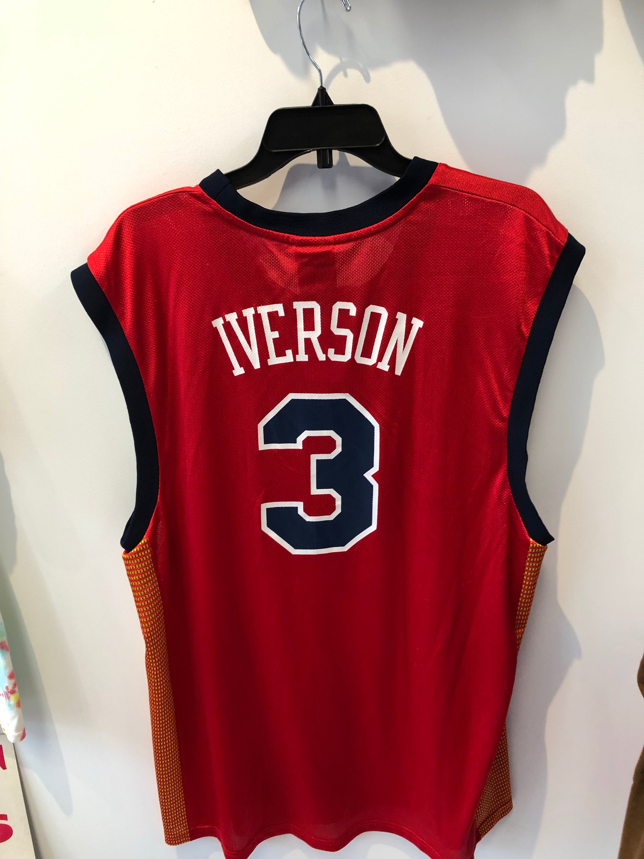 Throwback Reebok Syracuse Nationals Allen Iverson Basketball Jersey Scholars Champs