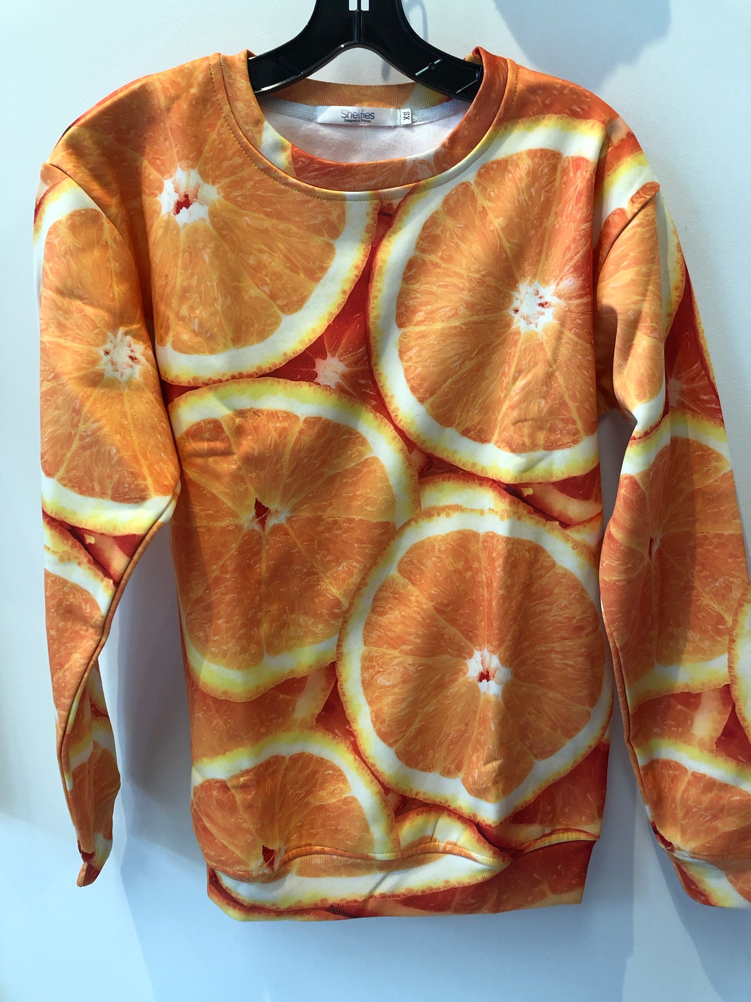Long Sleeve Oranges All Over Sublimation Print Sweatshirt