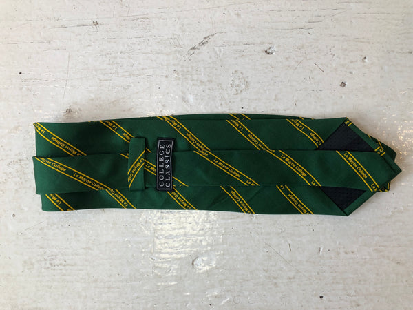 Classic Green and Yellow Lemoyne College Tie